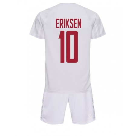 Jalkapallo Pelipaidat/Peliasut Tanska Christian Eriksen 10 Lasten Vieraspelipaita Mm-Kisat 2022